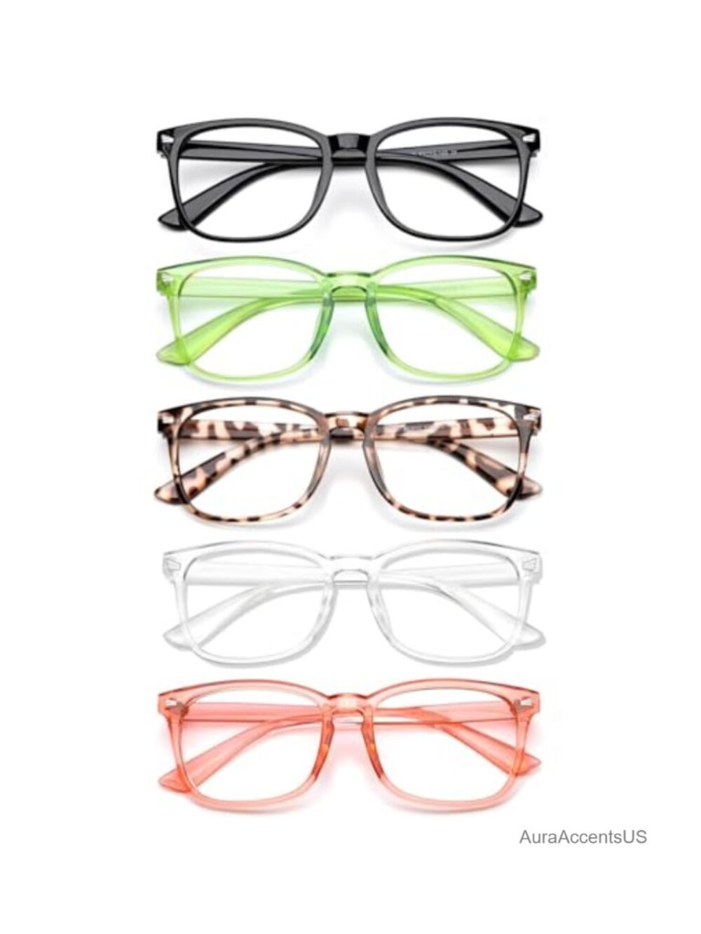 Blue Light Blocking Glasses 99% Filter Square Frame 5 Pack Computer Eyewear